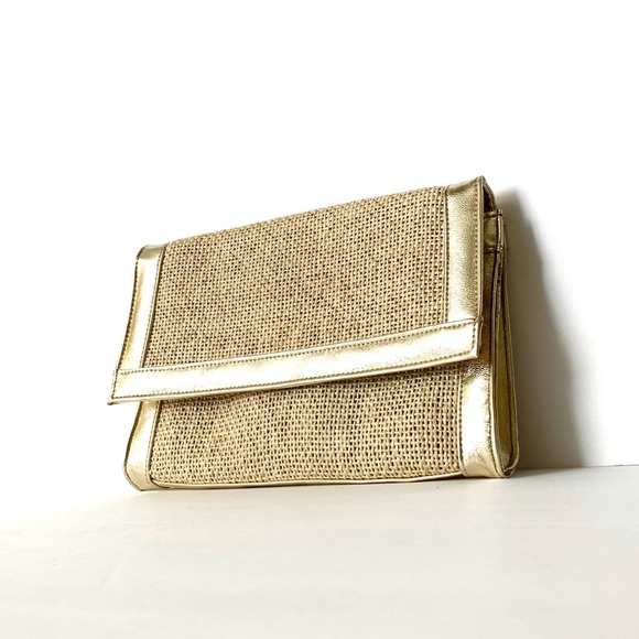 Vintage Lesco Weaved Purse/Clutch Gold Trim - Picture 2 of 13